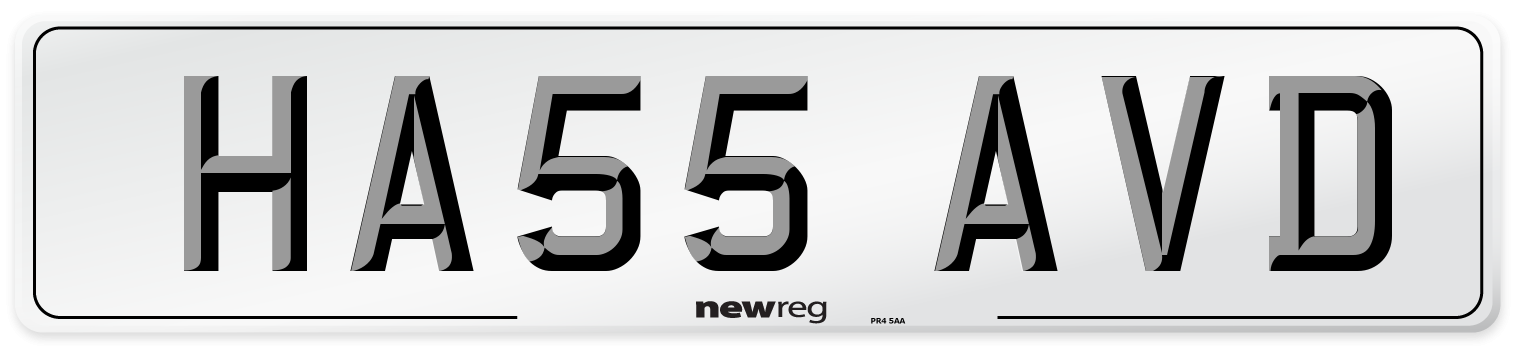 HA55 AVD Number Plate from New Reg